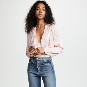Cupshe Small Plunge V Neck Body Suit Long Sleeve Top
